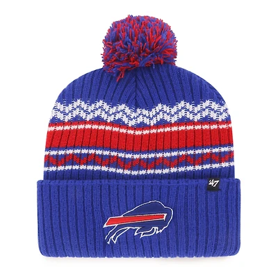 Youth '47 Royal Buffalo Bills Polar Vortex Cuffed Knit Hat with Pom