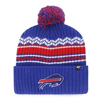 Youth '47 Royal Buffalo Bills Polar Vortex Cuffed Knit Hat with Pom