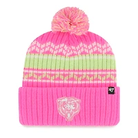 Girls Youth '47 Pink Chicago Bears Polar Vortex Cuffed Knit Hat with Pom
