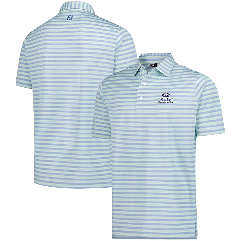 Men's FootJoy  Light Blue Truist Championship ProDry Stripe Lisle Polo