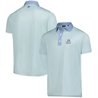Men's FootJoy  Light Blue Truist Championship ProDry Lattice Print Lisle Polo