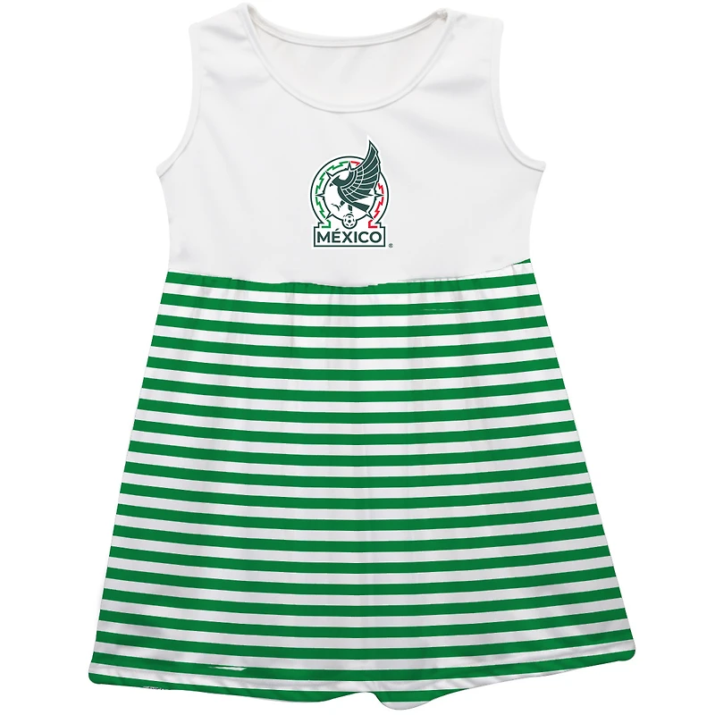 Girls Youth Vive La Fete Green Mexico National Team Striped Tank Top Dress