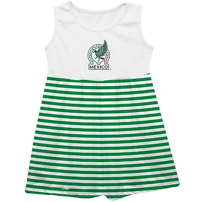 Girls Youth Vive La Fete  Green Mexico National Team Striped Tank Top Dress