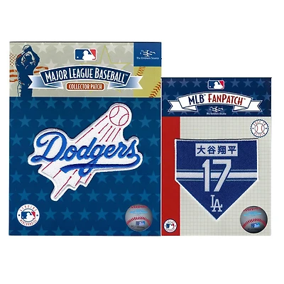 Shohei Ohtani Los Angeles Dodgers Two-Pack Hard Hit Plate Fan Patch Set
