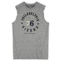 Philadelphia 76ers Team-Issued Gray "Hoops For Troops" Sleeveless Shirt from the 2024-25 NBA Season - Size LT