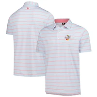 Men's FootJoy  White Arnold Palmer Invitational ProDry Multi Pinstripe Lisle Polo