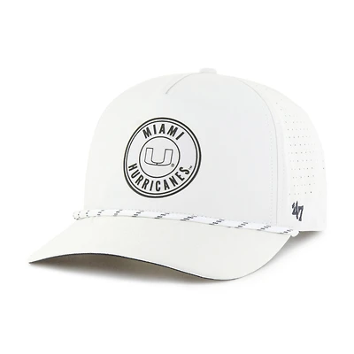 Men's '47 White Miami Hurricanes Forward Collection Loop Hitch Adjustable Hat