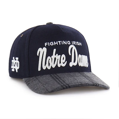 Unisex '47 Navy Notre Dame Fighting Irish Windowpane Plaid Collection Hitch Adjustable Hat