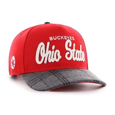 Unisex '47 Scarlet Ohio State Buckeyes Windowpane Plaid Collection Hitch Adjustable Hat