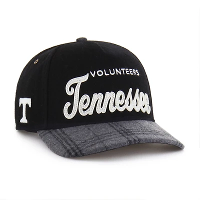 Unisex '47 Black Tennessee Volunteers Windowpane Plaid Collection Hitch Adjustable Hat