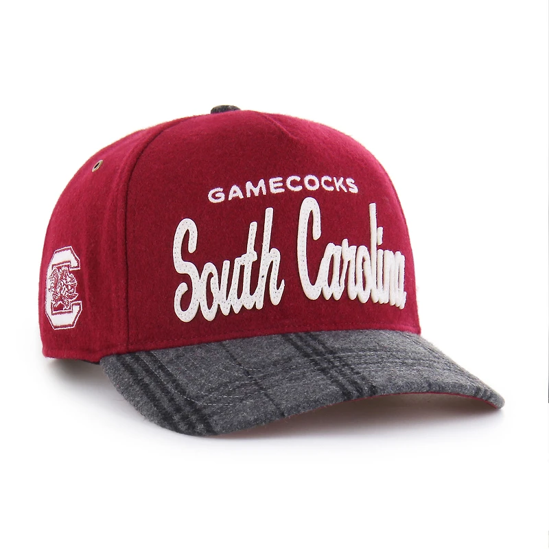 Unisex '47 Garnet South Carolina Gamecocks Windowpane Plaid Collection Hitch Adjustable Hat