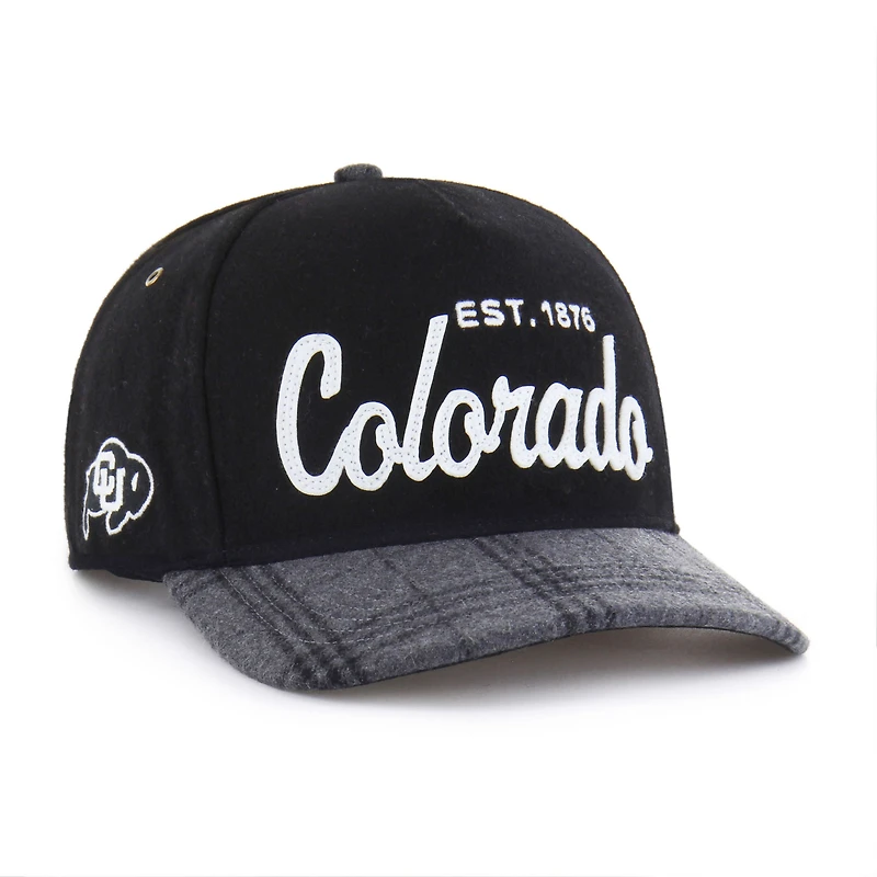 Unisex '47 Black Colorado Buffaloes Windowpane Plaid Collection Hitch Adjustable Hat