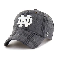 Unisex '47  Gray Notre Dame Fighting Irish Plaid Windowpane Clean Up Adjustable Hat