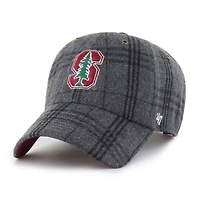 Unisex '47  Gray Stanford Cardinal Plaid Windowpane Clean Up Adjustable Hat