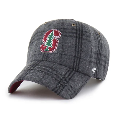 Unisex '47  Gray Stanford Cardinal Plaid Windowpane Clean Up Adjustable Hat