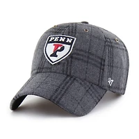 Unisex '47  Gray Pennsylvania Quakers Plaid Windowpane Clean Up Adjustable Hat