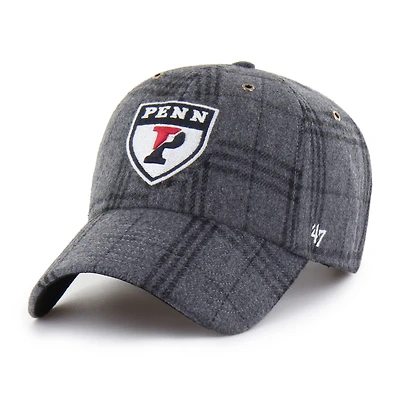 Unisex '47  Gray Pennsylvania Quakers Plaid Windowpane Clean Up Adjustable Hat