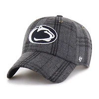 Unisex '47  Gray Penn State Nittany Lions Plaid Windowpane Clean Up Adjustable Hat