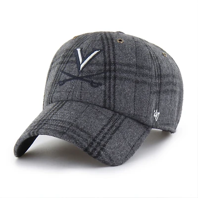 Unisex '47  Gray Virginia Cavaliers Plaid Windowpane Clean Up Adjustable Hat