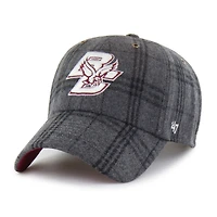 Unisex '47  Gray Boston College Eagles Plaid Windowpane Clean Up Adjustable Hat