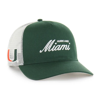 Unisex '47 Green Miami Hurricanes Contemporary Basics Foundation Trucker Hitch Adjustable Hat