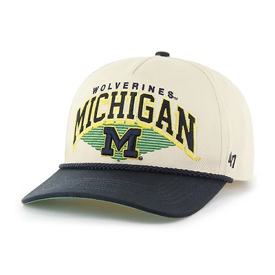 Men's '47 Natural Michigan Wolverines Pomona Two-Tone Rope Hitch Adjustable Hat