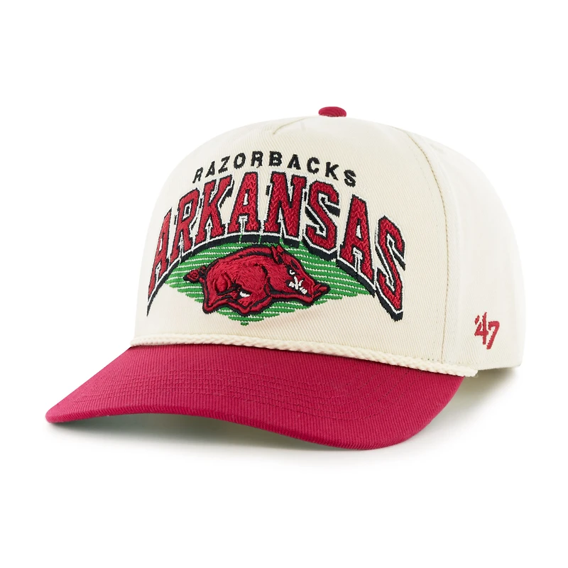 Men's '47 Natural Arkansas Razorbacks Pomona Two-Tone Rope Hitch Adjustable Hat