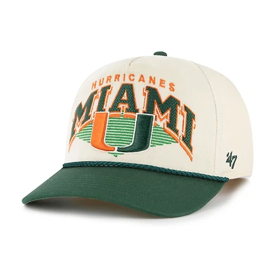 Men's '47 Natural Miami Hurricanes Pomona Two-Tone Rope Hitch Adjustable Hat