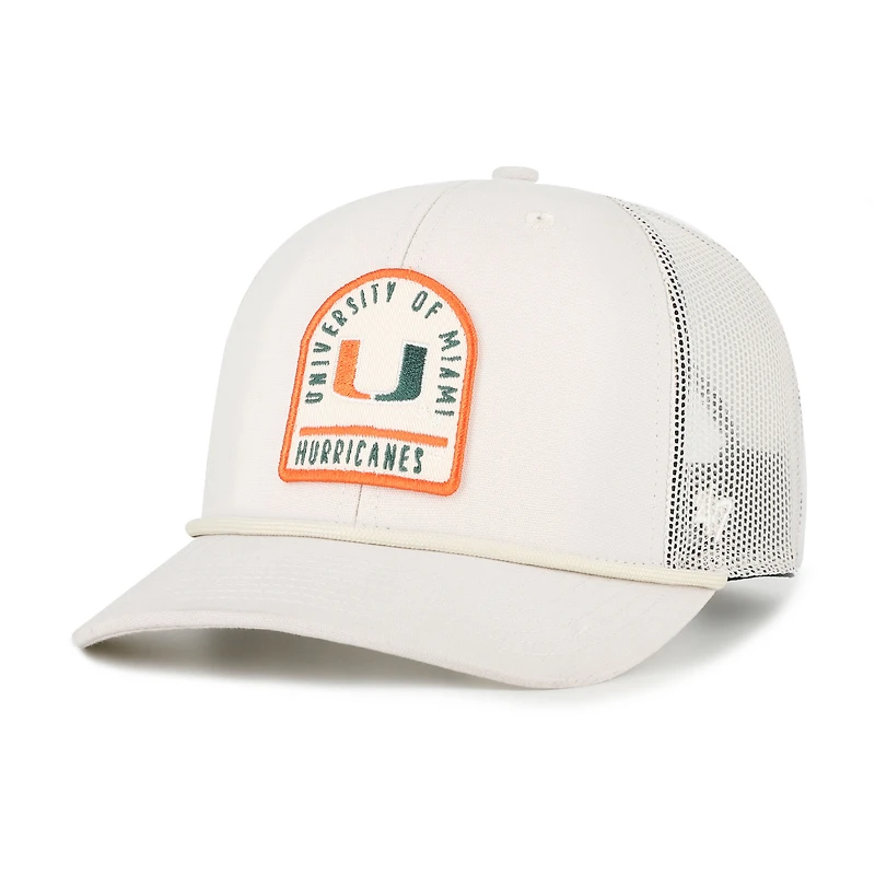 Unisex '47  Cream Miami Hurricanes Core & Inline Gravestone Adjustable Trucker Hat