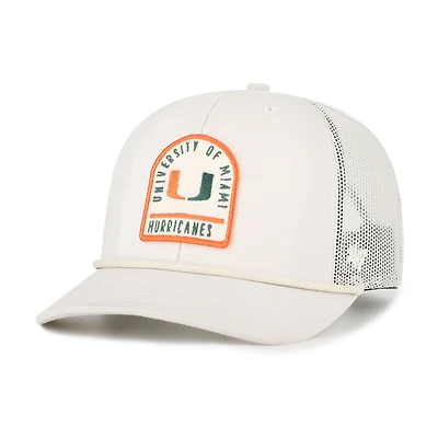 Unisex '47  Cream Miami Hurricanes Core & Inline Gravestone Adjustable Trucker Hat
