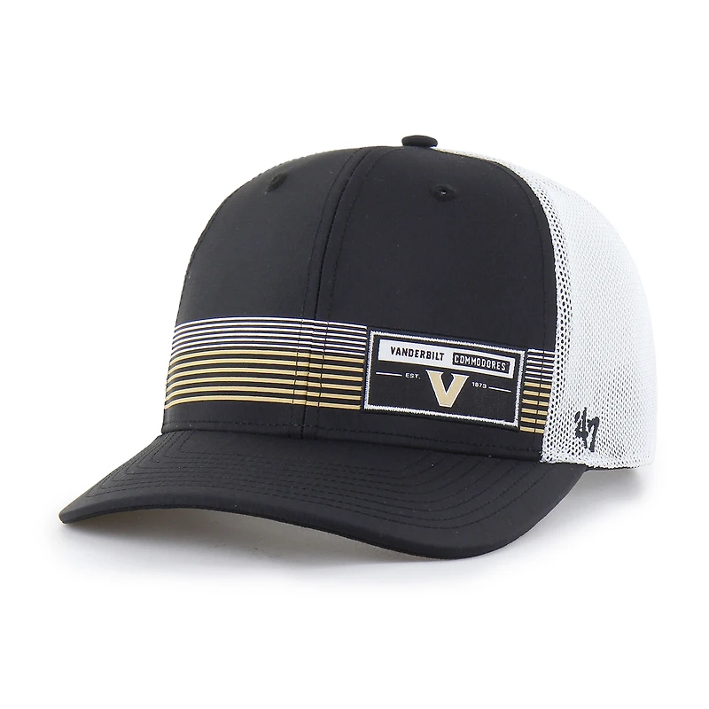 Men's '47  Black Vanderbilt Commodores Rangefinder brrr Trucker Adjustable Hat