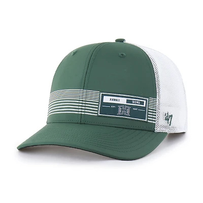 Men's '47  Green Hawaii Rainbow Warriors Rangefinder brrr Trucker Adjustable Hat
