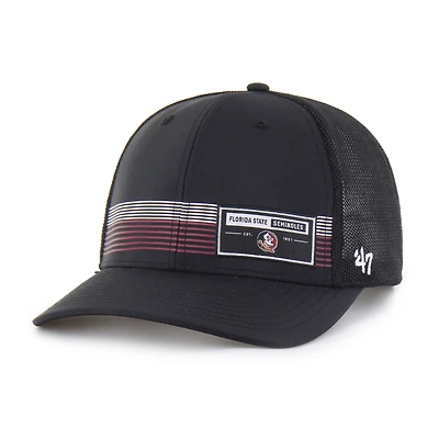 Men's '47  Black Florida State Seminoles Rangefinder brrr Trucker Adjustable Hat