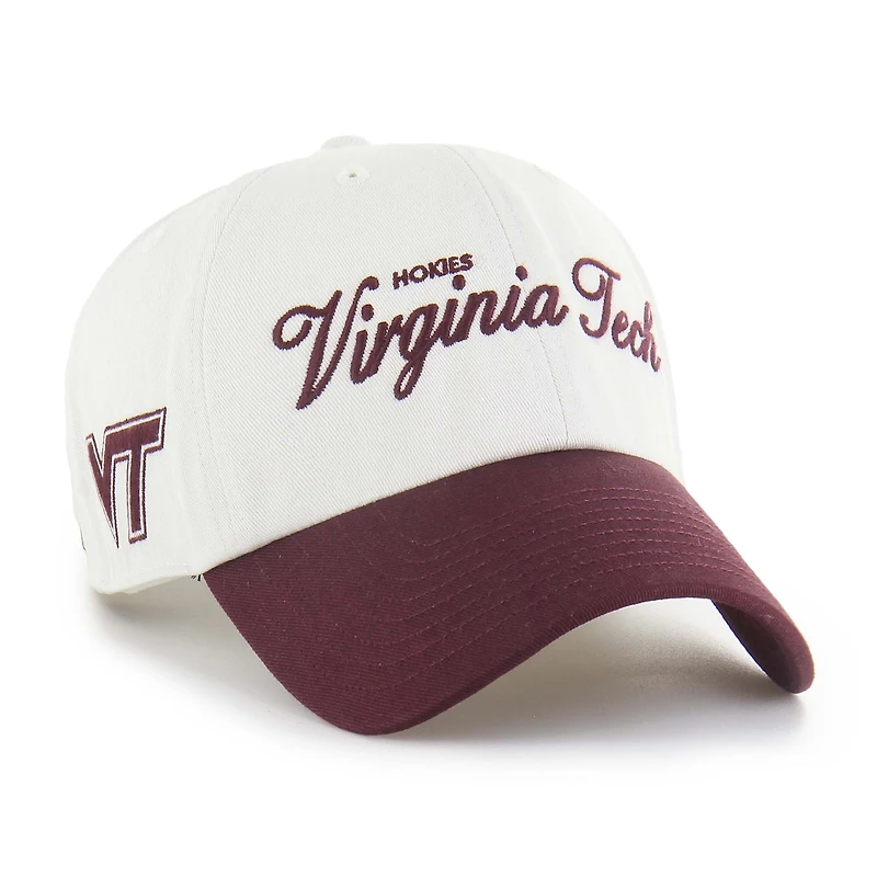 Men's '47 White Virginia Tech Hokies Contemporary Basics Foundation Clean Up Adjustable Hat