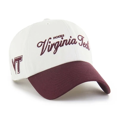 Men's '47 White Virginia Tech Hokies Contemporary Basics Foundation Clean Up Adjustable Hat