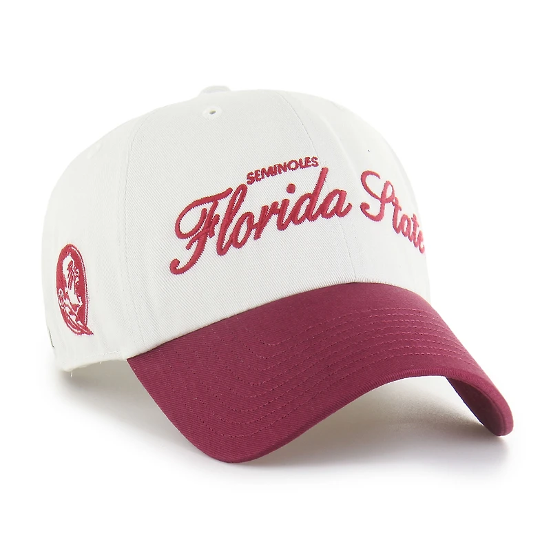 Men's '47 White Florida State Seminoles Contemporary Basics Foundation Clean Up Adjustable Hat