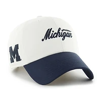 Men's '47 White Michigan Wolverines Contemporary Basics Foundation Clean Up Adjustable Hat