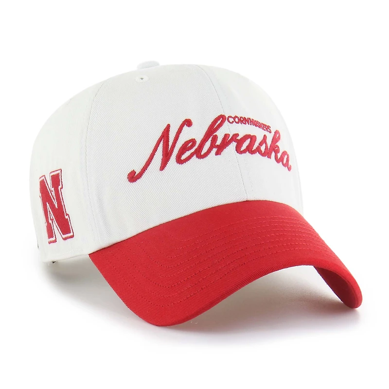 Men's '47 White Nebraska Huskers Contemporary Basics Foundation Clean Up Adjustable Hat