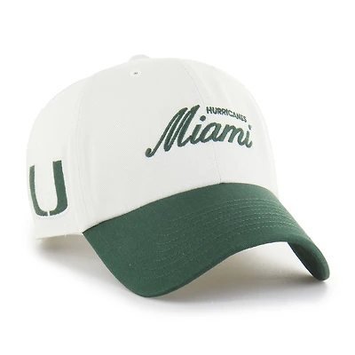 Men's '47 White Miami Hurricanes Contemporary Basics Foundation Clean Up Adjustable Hat