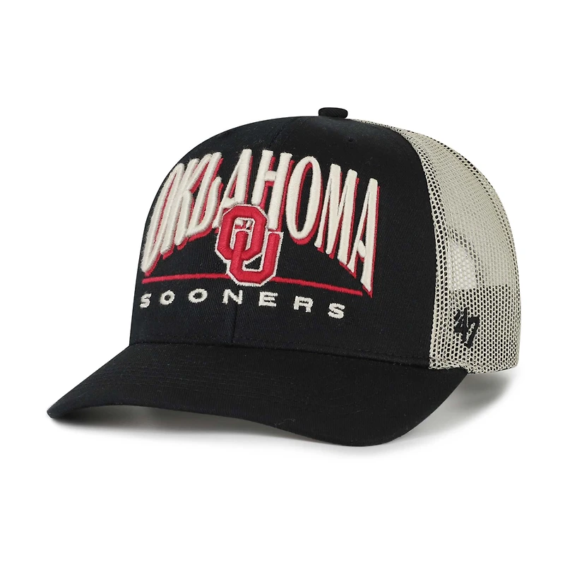 Men's '47 Black Oklahoma Sooners Arid Adjustable Trucker Hat