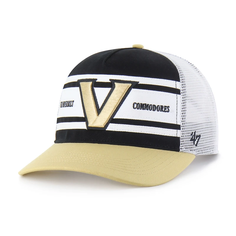 Youth '47 Black/Gold Vanderbilt Commodores Super Stripe Hitch Adjustable Trucker Hat