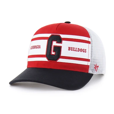 Youth '47 Red/Black Georgia Bulldogs Super Stripe Hitch Adjustable Trucker Hat