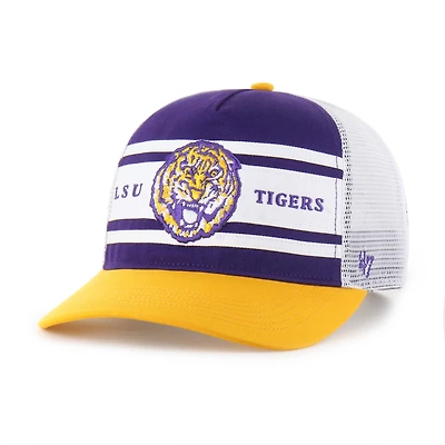 Youth '47 Purple/Gold LSU Tigers Super Stripe Hitch Adjustable Trucker Hat
