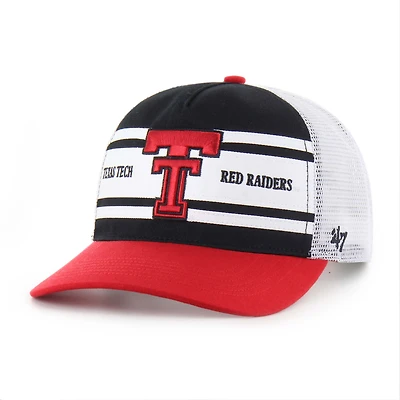 Youth '47 Black/Red Texas Tech Red Raiders Super Stripe Hitch Adjustable Trucker Hat