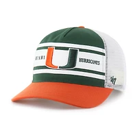 Youth '47 Green/Orange Miami Hurricanes Super Stripe Hitch Adjustable Trucker Hat