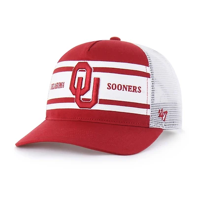 Youth '47 Crimson/White Oklahoma Sooners Super Stripe Hitch Adjustable Trucker Hat