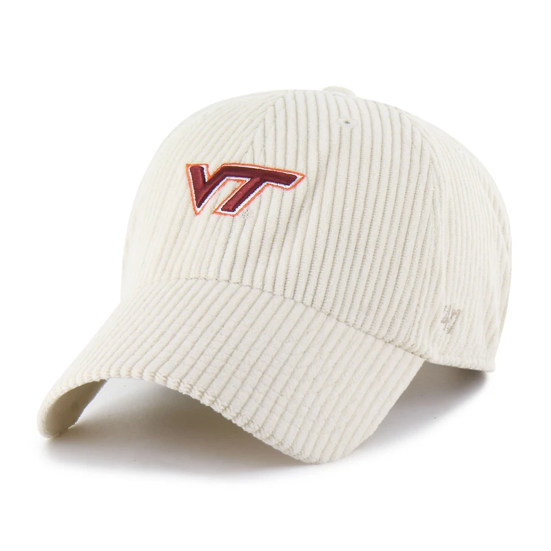 Unisex '47 Cream Virginia Tech Hokies Luminance Mellow Clean Up Adjustable Hat