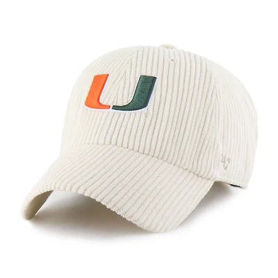 Unisex '47 Cream Miami Hurricanes Luminance Mellow Clean Up Adjustable Hat