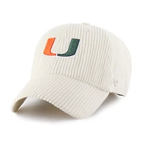 Unisex '47 Cream Miami Hurricanes Luminance Mellow Clean Up Adjustable Hat