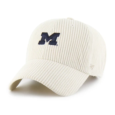 Unisex '47 Cream Michigan Wolverines Luminance Mellow Clean Up Adjustable Hat